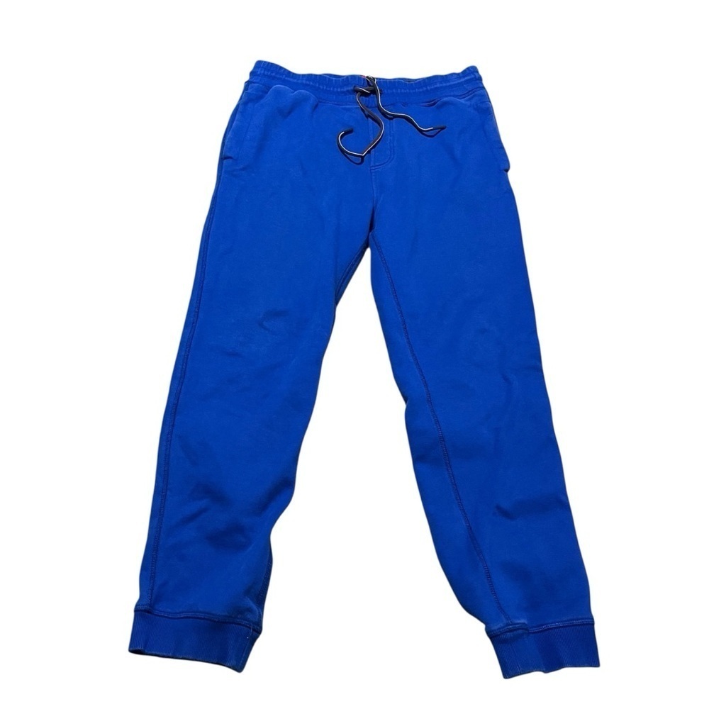 Y2K 2000s Tommy Hilfiger Men's Blue Joggers Size Medium Athleisure Sporty